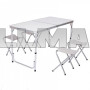 Складной стол для пикника Folding Table 120х60см + 4 стула белый